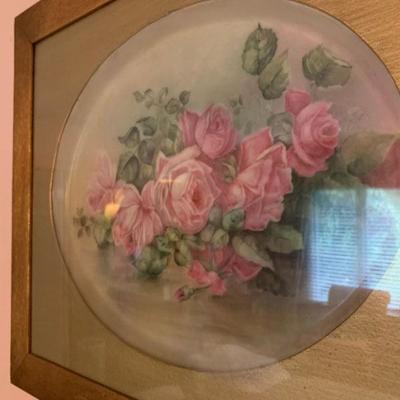 Hand Painted Plate, Framed 