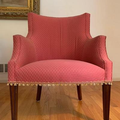 Sloped Arm Accent Chairs, PAIR 