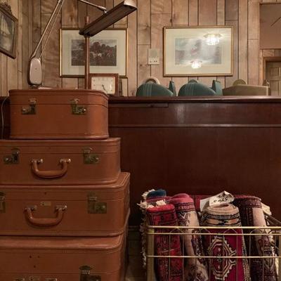 Vintage Suitcases, Prayer Rugs 