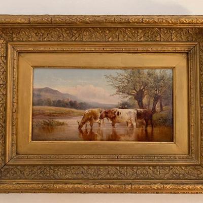 Landscape with Cattle, Signed 