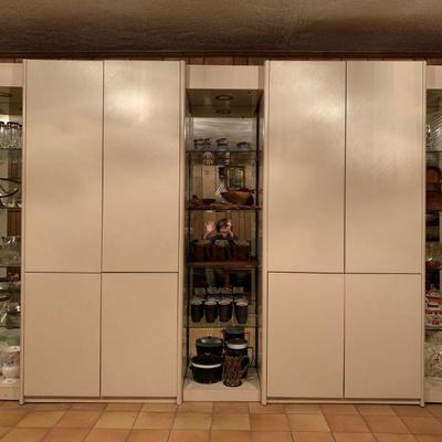 Vintage Mirrored Back Wall Unit Cabinet 