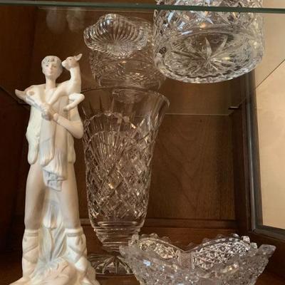 Lladro, Shepard Boy with Goat, Cut Crystal 