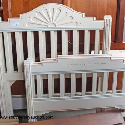 White Decorated Carved Twin Size Bed

Auction Estimate $20-$50 â€“ Located Dock 