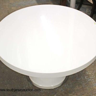 NEW Modern Design Cultured 54â€ Breakfast Table with Chrome Rim Base

Auction Estimate $200-$400 â€“ Located Inside