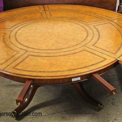  BEAUTIFUL in Very GOOD Condition “Maitland Smith Furniture” Leather Top Dining Room Table

with 5 Extension Perimeter Leaves (Closed is...