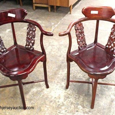 PAIR SOLID Mahogany Asian Design Chairs

Auction Estimate $100-$200 â€“ Located Inside
