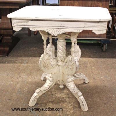 Paint Decorated Distressed Victorian Style Carved Parlor Table

Auction Estimate $100-$300 â€“ Located Inside