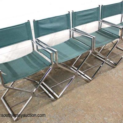Set of 4 â€œXâ€ Frame Modern Director Style Chairs

Auction Estimate $200-$400 â€“ Located Inside


