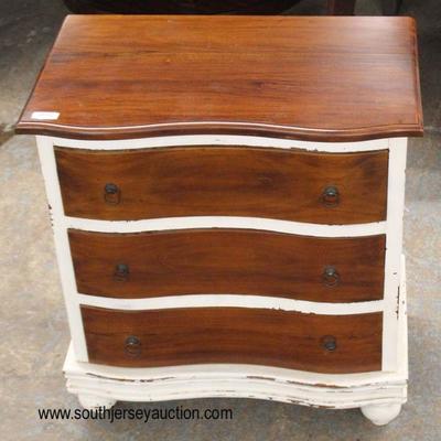 Mahogany and Painted 3 Drawer Serpentine Front 3 Drawer Bachelor Chest

Auction Estimate $100-$200 â€“ Located Inside