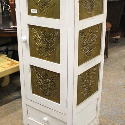Country Style Paint Decorated 1 Door 1 Drawer Pie Safe with Eagle Pierce Tin Front and Sides

Auction Estimate $100-$200 â€“ Located Inside