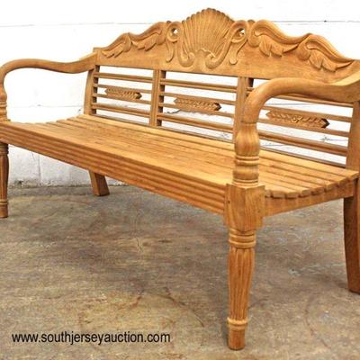 Teak â€œJewels of Java, Endicott, NY 100% Plantation Teakâ€ Wood Carved Bench

Auction Estimate $200-$400 â€“ Located Inside