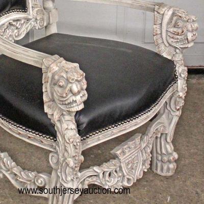  PAIR of Highly Carved and Ornate Distressed Lion Head Throne Chairs

Auction Estimate $300-$600 â€“ Located Inside 