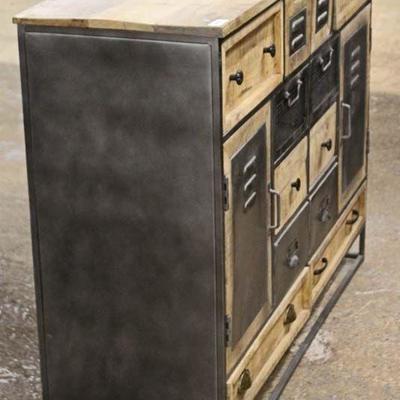 Industrial Style Wood and Iron Multi Drawer Buffet

Auction Estimate $200-$400 â€“ Located Inside