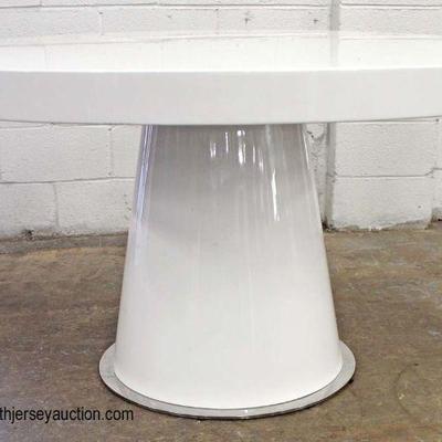 NEW Modern Design Cultured 54â€ Breakfast Table with Chrome Rim Base

Auction Estimate $200-$400 â€“ Located Inside