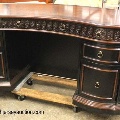  NEW Two Tone Natural Finish Executive Kidney Desk with Bookcase Front attribute to Hooker Furniture

Auction Estimate $300-$600 â€“...