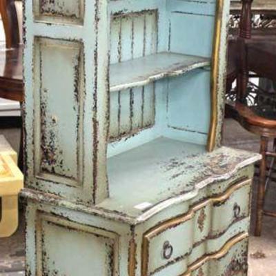 Paint Decorated Distressed Country French Style 2 Drawer China Cabinet

Auction Estimate $200-$400 â€“ Located Inside