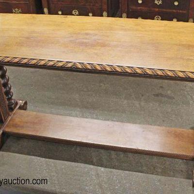  Mahogany Rope Carved with Barley Twist Columns Library Table

Auction Estimate $100-$300 â€“ Located Inside 