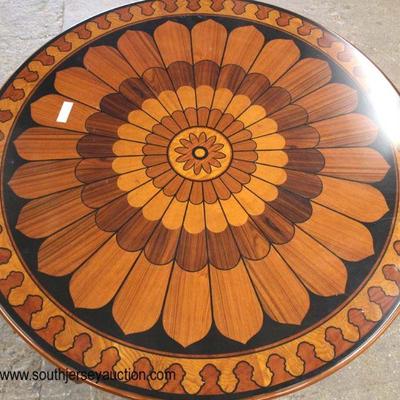 FANCY Multi Wood Inlaid Round Coffee Table in the Manner of Maitland Smith

Auction Estimate $200-$400 â€“ Located Inside