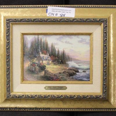 Oil Framed Artwork

â€œThomas Kinkadeâ€ Pine Cove Cottage with Papers

Auction Estimate $100-$200 â€“ Located Inside