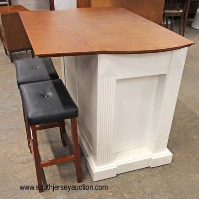 3 piece Natural Top Finish 2 Door 2 Drawer Kitchen Island with 2 Stools

Auction Estimate $200-$400 â€“ Located Inside

 