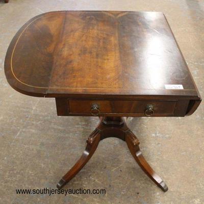 Burl Mahogany 1 Drawer Drop Side Lamp Table

Auction Estimate $100-$200 â€“ Located Inside