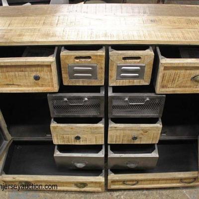 Industrial Style Wood and Iron Multi Drawer Buffet

Auction Estimate $200-$400 â€“ Located Inside