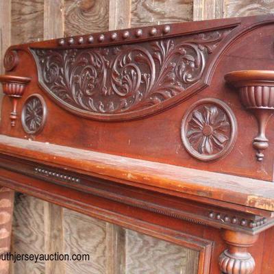 ANTIQUE Mahogany Victorian Carved Fireplace Mantle

Auction Estimate $200-$400 â€“ Located Dock