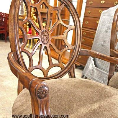 PAIR of Mahogany Frame Spider Web Back Swivel Bar Stools with Upholstered Seats

Auction Estimate $100-$300 â€“ Located Inside