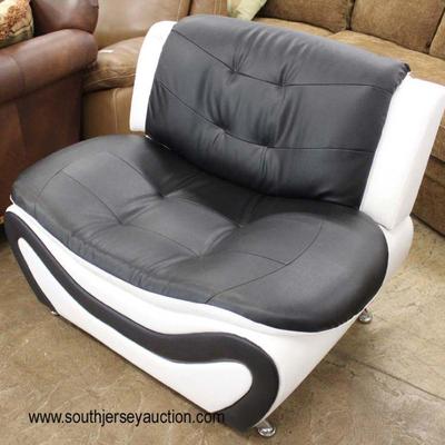 NEW Modern Design Button Tufted White and Black Leather Sofa and Chair

Auction Estimate $300-$600 â€“ Located Inside
