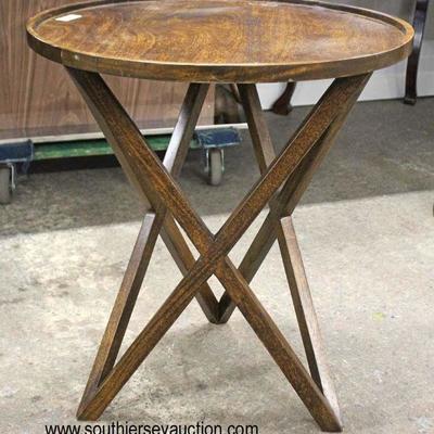 Round â€œXâ€ Base Mahogany Lamp Table

Auction Estimate $50-$100 â€“ Located Inside