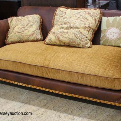 Leather and Upholstered Oversized Sofa

Auction Estimate $200-$400 â€“ Located Inside