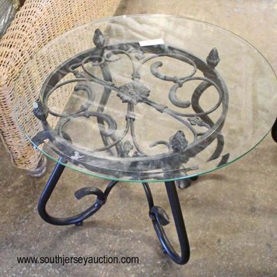 Decorator Glass Top Metal Base Lamp Table

Auction Estimate $50-$100 â€“ Located Inside