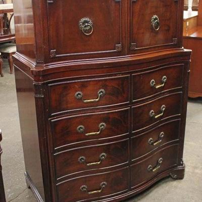 Mahogany Carved High Chest with Fitted Interior and Low Chest with Mirror

Auction Estimate $200-$400 â€“ Located Inside