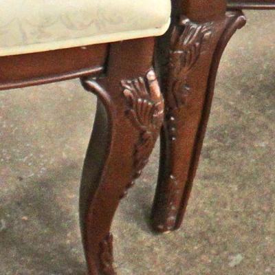  10 Piece Contempoary Carved Mahogany Banded and Inlaid  Dining Room Set

Carved Table with 3 Leaves and Large 4 Door China

Located...