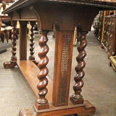  Mahogany Rope Carved with Barley Twist Columns Library Table

Auction Estimate $100-$300 â€“ Located Inside 