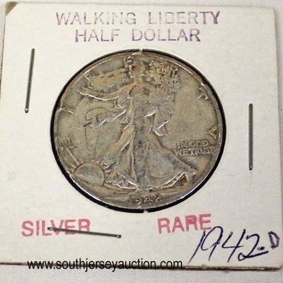  1942 Silver Walking Liberty Half Dollar

Auction Estimate $10-$20 â€“ Located Glassware 