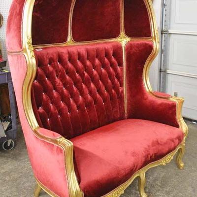 Red Upholstered Button Tufted Painted Gold Frame Hooded Porter Bench

Auction Estimate $400-$800 â€“ Located Inside

 
