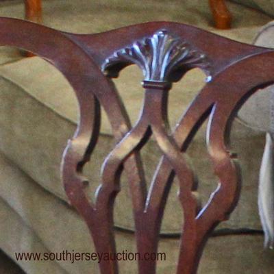  Mahogany Ball and Claw Carved Tacked Upholstered Chippendale Style Bench

Auction Estimate $100-$300 â€“ Located Inside 