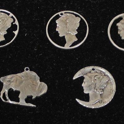  Selection of Silver Charms made from Silver Coins

Auction Estimate $20-$50 â€“ Located Glassware 