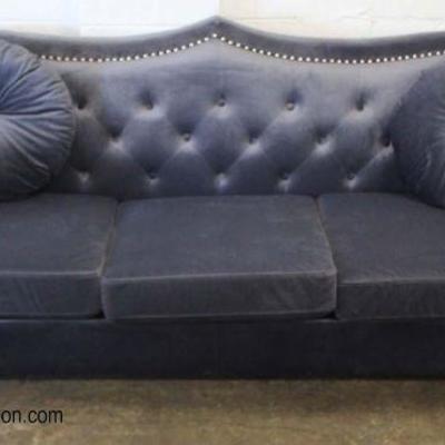 New Button Tufted Velour Decorator Sofa

Auction Estimate $200-$400 â€“ Located Inside