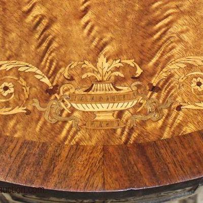  French Painted Frame and Carved Highly Inlaid Banded Rosewood Top Parlor Table

Auction Estimate $200-$400 â€“ Located Inside 