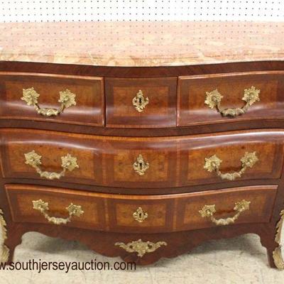 VINTAGE Mahogany Inlaid and Banded Italian Marble Top 3 Drawer Commode with Heavily Applied Bronze

Auction Estimate $400-$800 â€“...