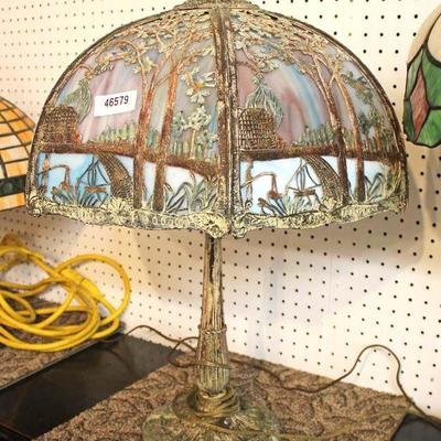  Selection of ANTIQUE Leaded Glass,  Panel and Other Lamps some signed including â€œMillerâ€

Auction Estimate $300-$600 â€“ Located...