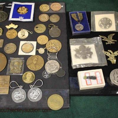 Selection of Military Pins, Bronze Commemorative and other

Auction Estimate $100-$400 â€“ Located Glassware
