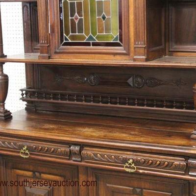  ANTIQUE Continental Walnut 3 Part Leaded Glass Court Cupboard

Auction Estimate $400-$800 â€“ Located Inside 