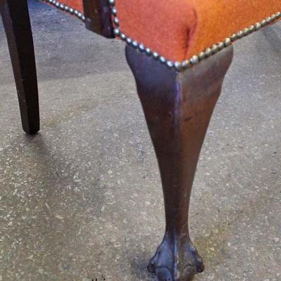  Mahogany Ball and Claw Carved Tacked Upholstered Chippendale Style Bench

Auction Estimate $100-$300 â€“ Located Inside 