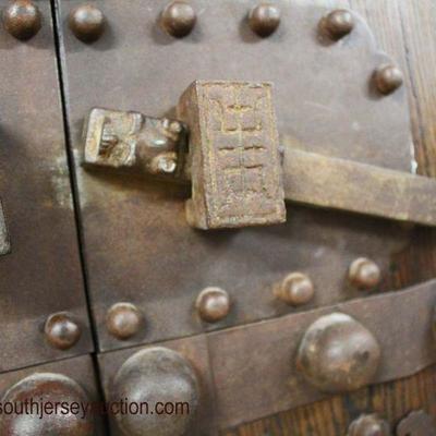  FANTASTIC Antique Style Asian 2 Door Cabinet with Highly Ornate Iron Foo Dog Handles and Lock

Auction Estimate $300-$600 â€“ Located...
