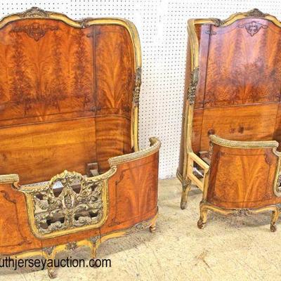  PAIR of BEAUTIFUL Burl Walnut Inlaid Pierce Carved French Style High Back Twin Beds

Auction Estimate $300-$600 – Located Inside 