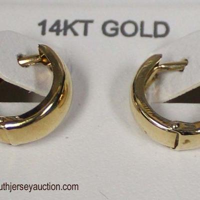 Marked 14 Karat Yellow Gold Hoop Earrings

Auction Estimate $20-$75 â€“ Located Glassware