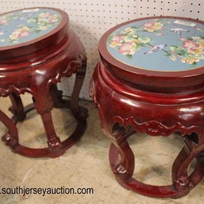 PAIR of SOLID Hardwood Asian Plant Stands

Auction Estimate $100-$300 â€“ Located Inside